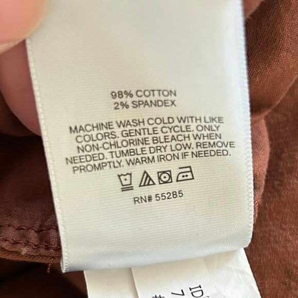 Express Women Long Sleeve Corduroy Top Blouse Brown Thanksgiving Cottage Size XS - Picture 7 of 8